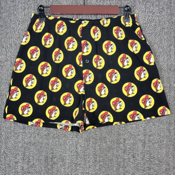 BUC-EE'S Other - Buc-ees Lounge Sleep Wear Shorts Mens M Black Beaver All Over Print Boxer Style